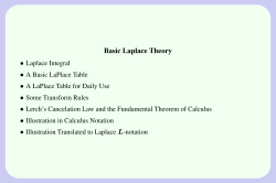 Basic Laplace Theory