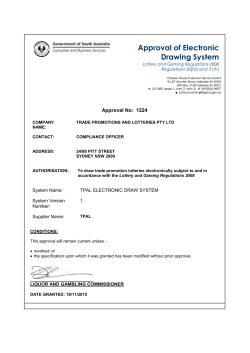 TPAL`s Electronic Random Draw System