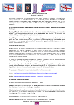 St Georges and Founders Day Service and Procession Information