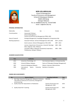 resume - Universiti Kebangsaan Malaysia