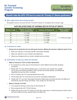 Prenatal Screening: An Aid to Decision-Making
