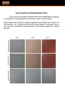 NANO PROTECH ANTICORROSION TESTS Tests have proved