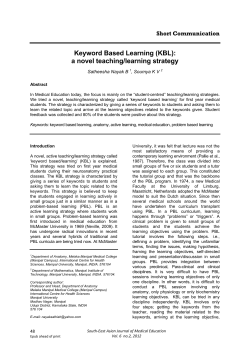 (KBL): a novel teaching/learning strategy