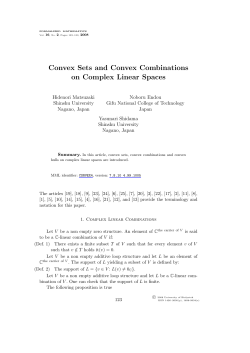 Convex Sets and Convex Combinations on Complex Linear Spaces