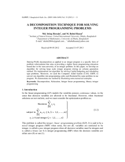 a decomposition technique for solving integer programming problems