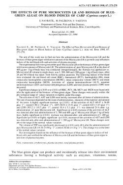 THE EFFECTS OF PURE MICROCYSTIN LR AND BIOMASS OF