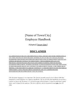 Model Employee Handbook (Word) - Municipal Association of South