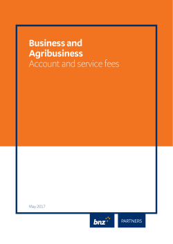 Business and Agribusiness Account and service fees