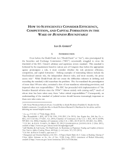 How to Sufficiently Consider Efficiency, Competition, and Capital