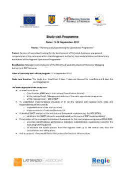 Study visit Programme