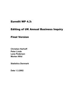 Euredit WP4 - University of York