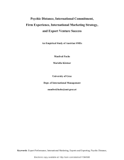 Psychic Distance, International Commitment, Firm Experience