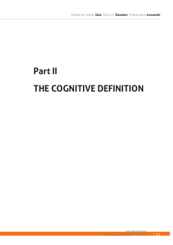 Part II THE COGNITIVE DEFINITION