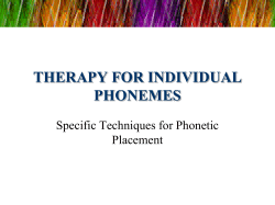 therapy for individual phonemes