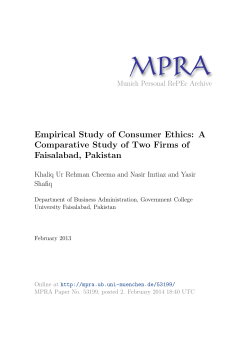 Empirical Study of Consumer Ethics: A Comparative Study of Two