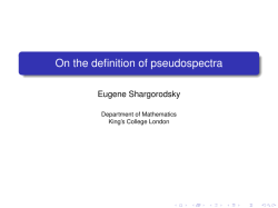 On the definition of pseudospectra