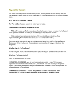 Play and Stay Assistant Course