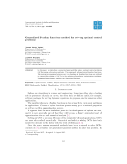 Generalized B-spline functions method for solving optimal control