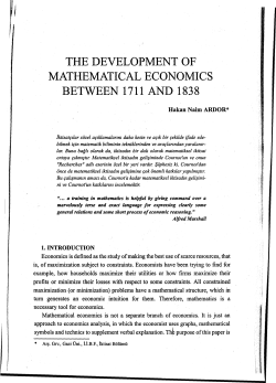 the development of mathematical economics between