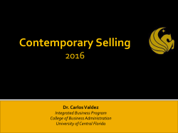 Session TUESDAY Week 14 Contemporary Selling