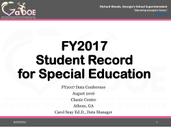 FY2017 Student Record for Special Education