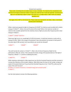 Sample Exam questions midterm 1