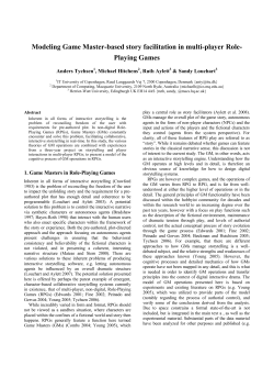 Modeling Game Master-based story facilitation in multi