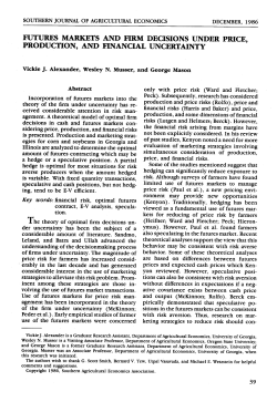 futures markets and firm decisions under price