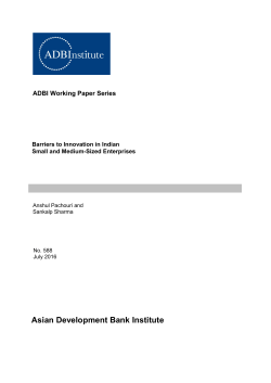 Barriers to Innovation in Indian Small and Medium