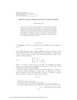 HODGE-LAPLACE EIGENVALUES OF CONVEX BODIES 1