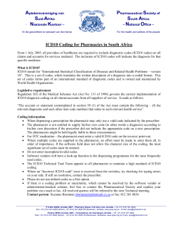 ICD10 Coding for Pharmacies in South Africa