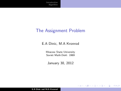 The Assignment Problem
