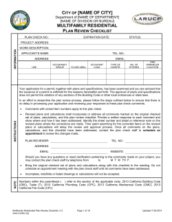2013 CBC MULTI FAMILY CHECKLIST