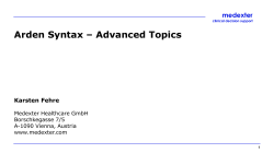 Arden Syntax – Advanced Topics