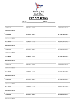 Fizz Off - Team List