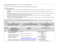 Unit Title (theme or topic): What does it mean to be a survivor? 8th