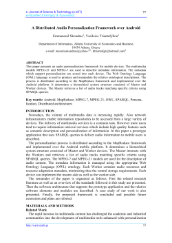 A Distributed Audio Personalization Framework over Android - e-JST