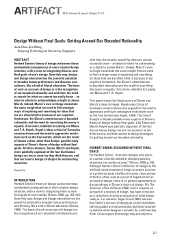 Design Without Final Goals: Getting Around Our Bounded Rationality