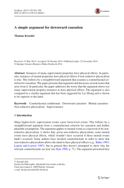 A simple argument for downward causation