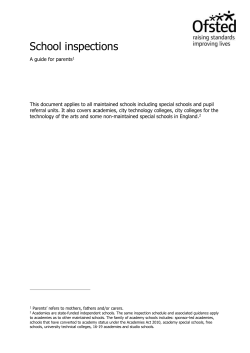 School inspections - a guide for parents