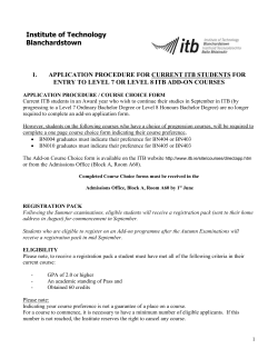 This form is to be used by applicants seeking admission to Full