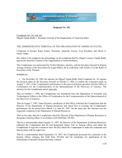 Miguel Tejada Bailly v. Secretary General of the Organization of