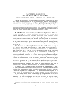 Clustering Algorithms for Ad Hoc Wireless Networks