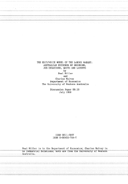 THE EXIT/VOICE MODEL OF THE LABOUR MARKET