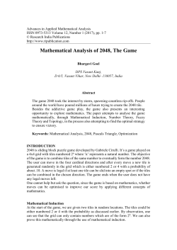 Mathematical Analysis of 2048, The Game