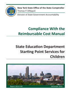 SED and Starting Point Services for Children