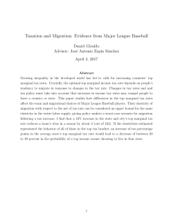 Taxation and Migration: Evidence from Major League Baseball