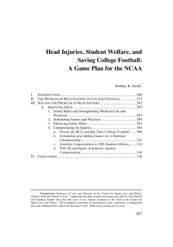A Game Plan for the NCAA