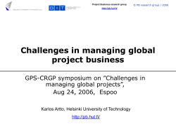 Challenges in managing global Project Business