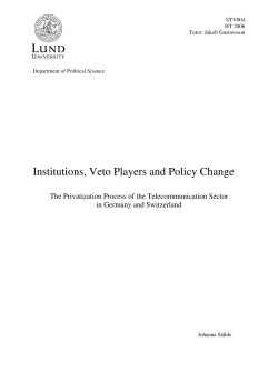 Institutions, Veto Players and Policy Change